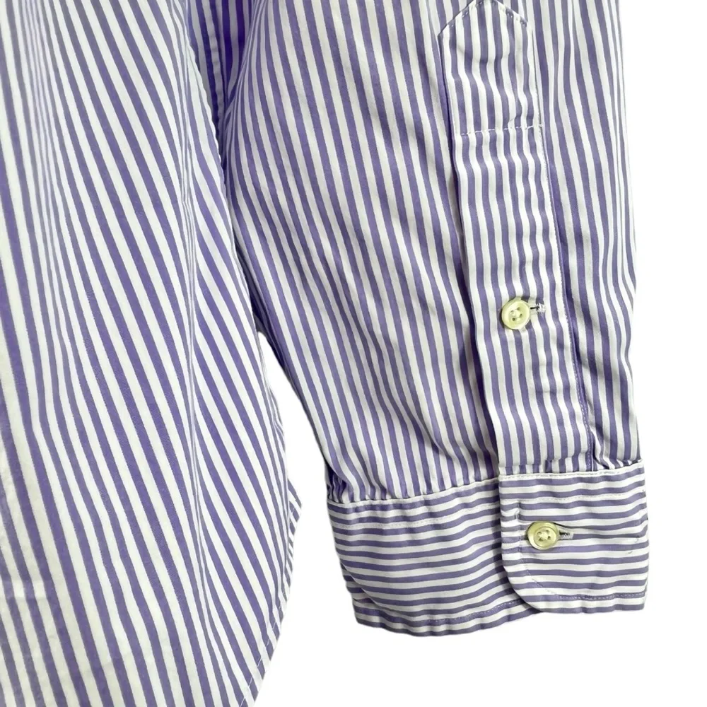 Polo Ralph Lauren | Mens XL | Slim Fit Purple & White Stripe L/S Button Up Shirt